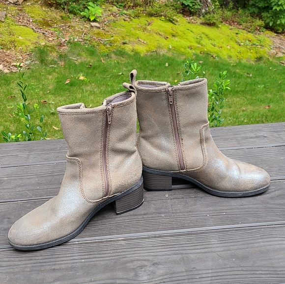 Clark's Half Boot Metallic Leather Size 7.5 - Picture 5 of 8